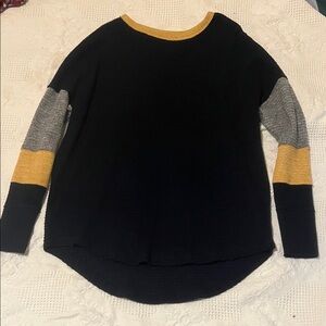 Colorblock Women's Sweater - Navy, Gray, and Gold